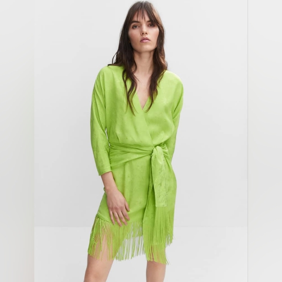 MANGO Jacquard Fringed dress - Picture 5 of 5